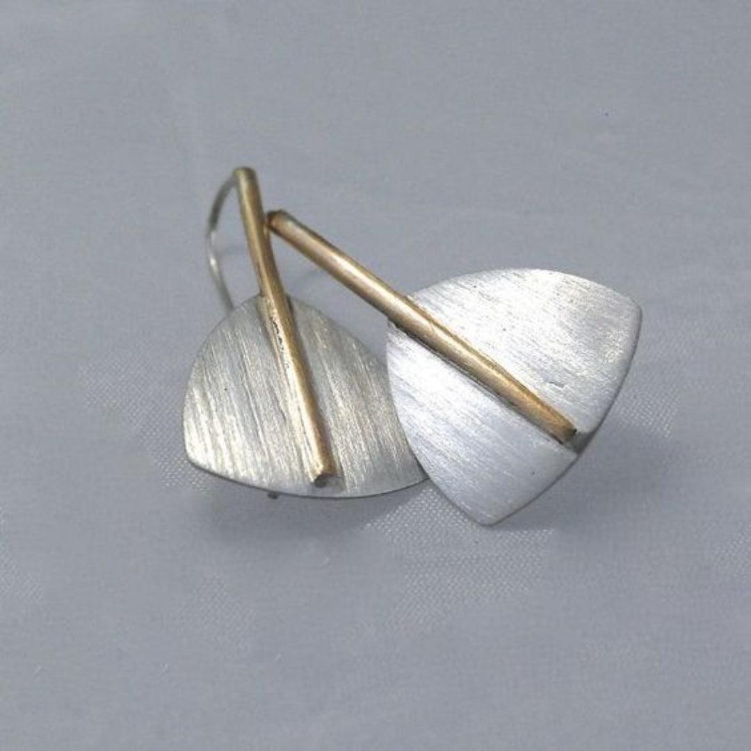 Boucles d'oreilles vintage en argent et plaqué or