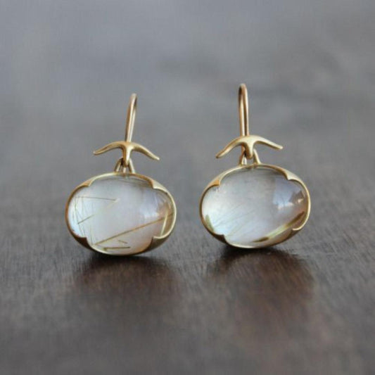 Boucles d'oreilles en or vintage Mondstone
