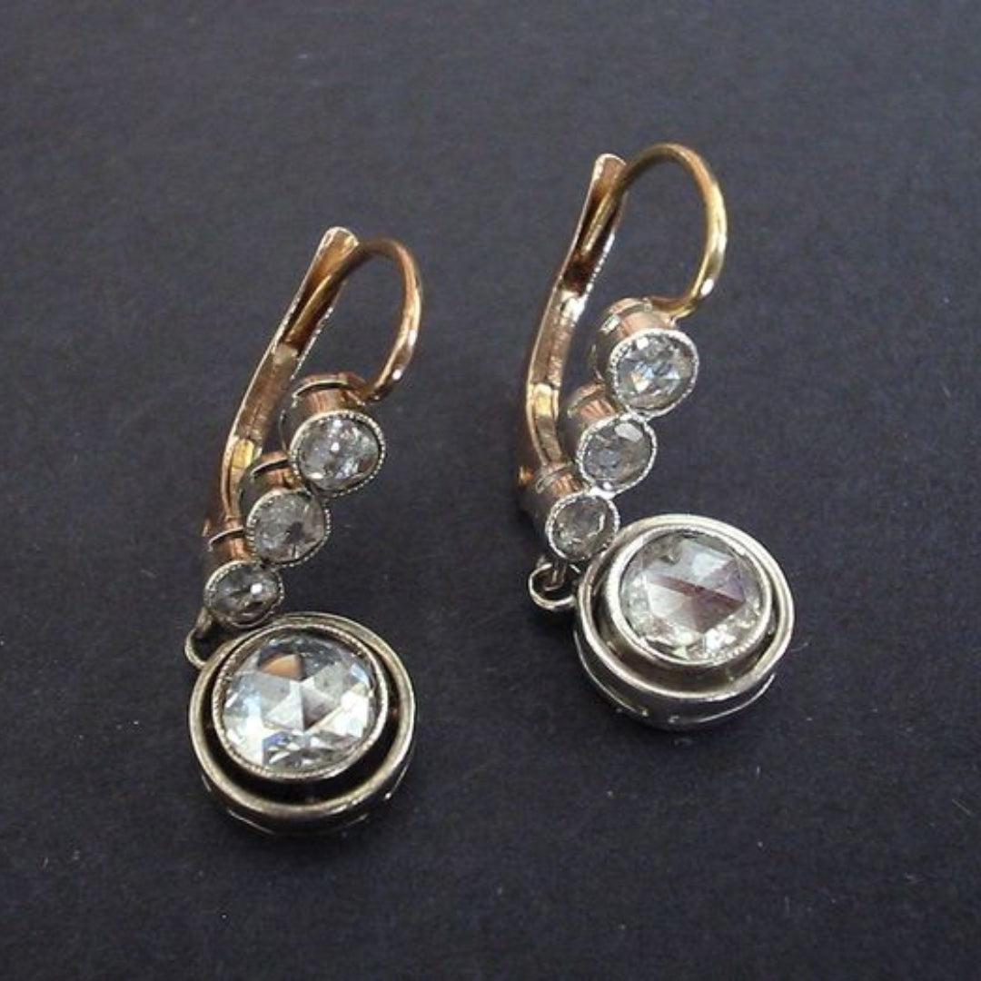 Boucles d'oreilles en zirconium vintage