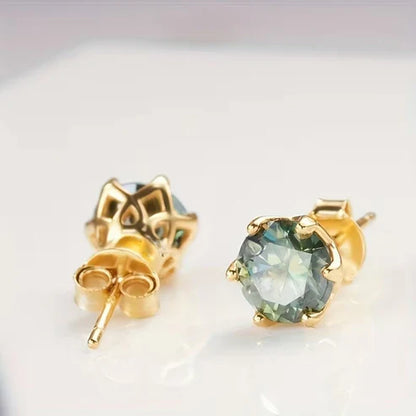 Boucles d'oreilles en agate mousse rondes