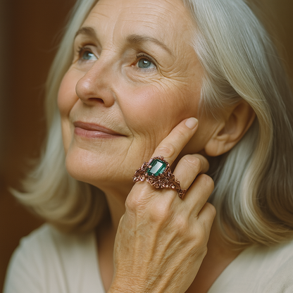 Bague en Cristal Vert Nature