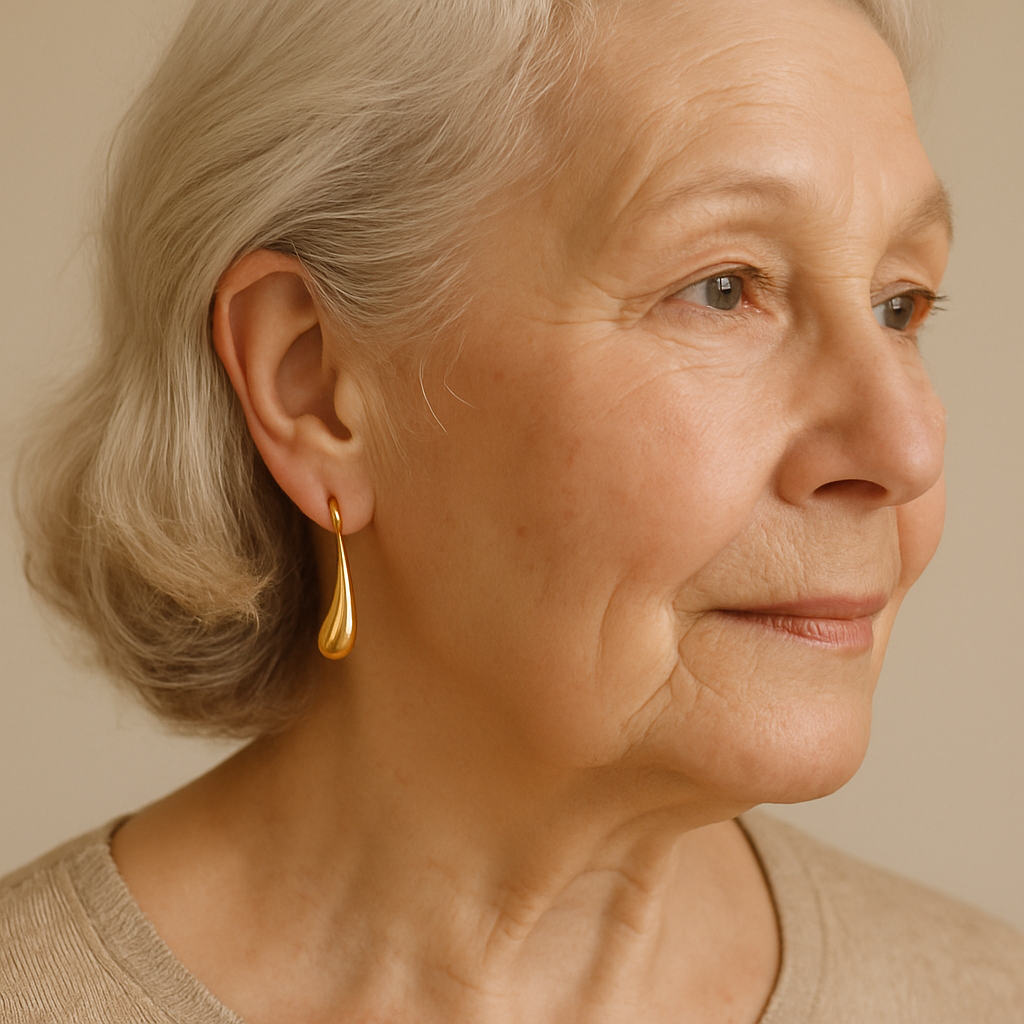 Boucles d'Oreilles Vintage en Or "Drop"