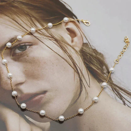 Collier en perles dorées