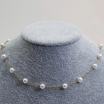 Collier en Chaîne de Perles Espacées en Or