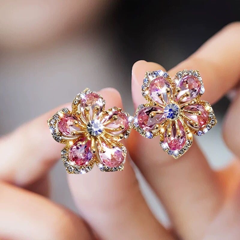 Boucles d'oreilles en zirconia multicolore en argent