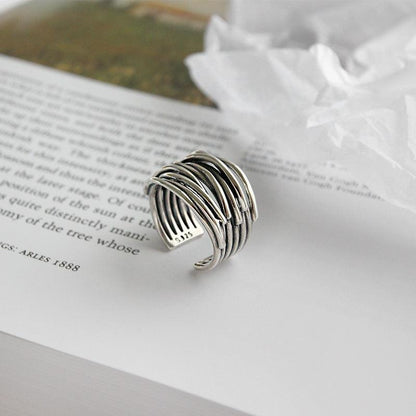 Bague ajustable en argent plaqué