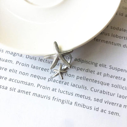 Bague Étoile de Mer Ajustable en Argent et Or