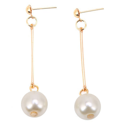 Boucles d'oreilles pendantes en perles dorées