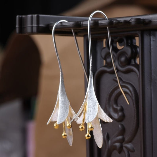 Boucles d'oreilles en argent avec fleurs