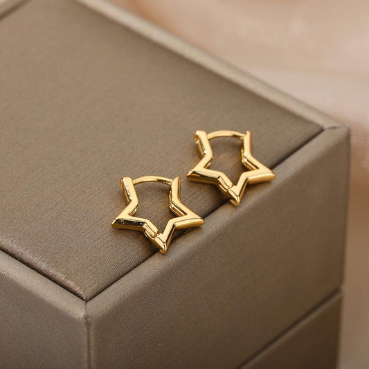 Boucles d'oreilles Étoile en Or Minimalistes