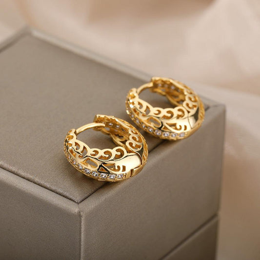 Boucles d'oreilles Mandala Minimalistes en Or