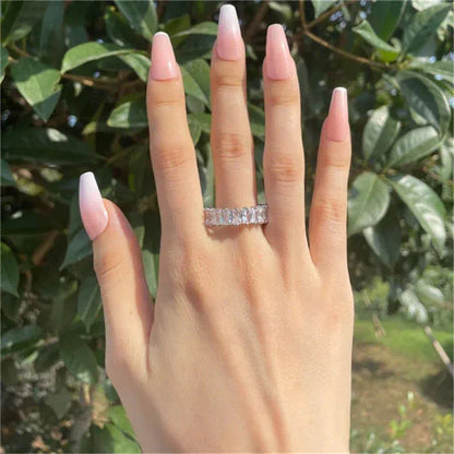 Bague en Zirconium Luxueuse en Or et Argent