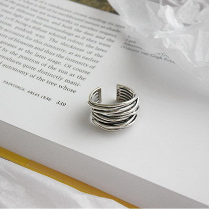 Bague ajustable en argent plaqué