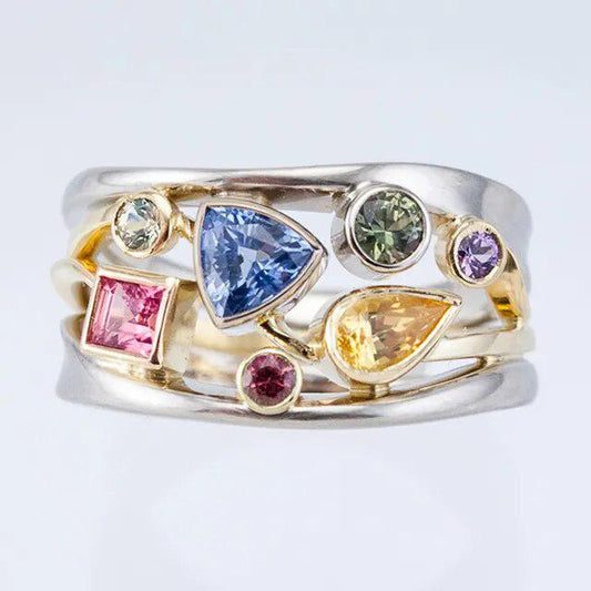 Bague en Cristal Coloré Vintage