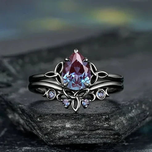 Bague en couches d'améthyste