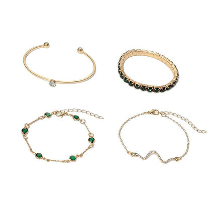 Ensemble de Bracelets en Or et Émeraudes