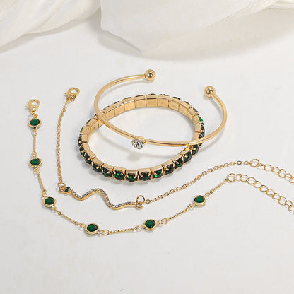 Ensemble de Bracelets en Or et Émeraudes