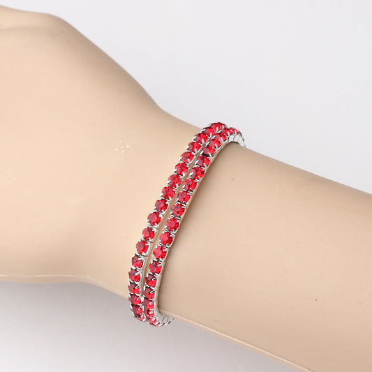 Bracelet de Tennis en Argent et Rubis
