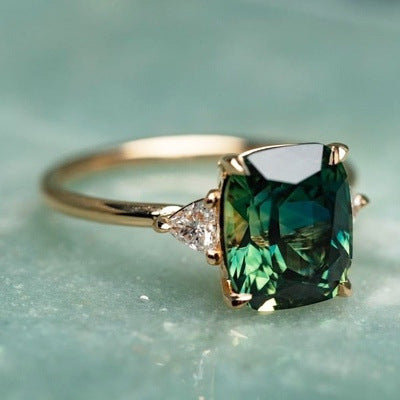 Bague Solitaire Émeraude en Or