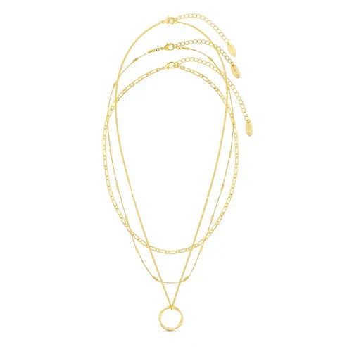 Collier à Trois Rangées en Cercle Ouvert