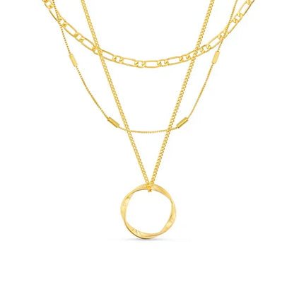 Collier à Trois Rangées en Cercle Ouvert