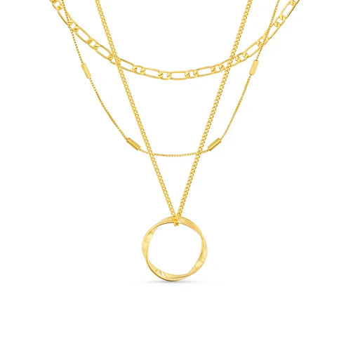 Collier à Trois Rangées en Cercle Ouvert