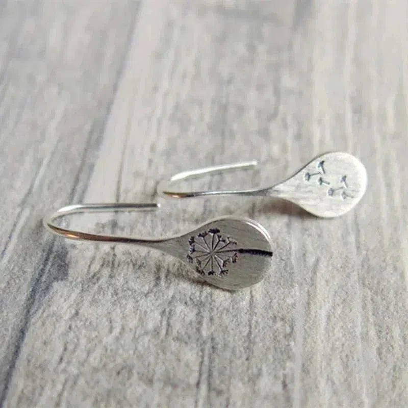 Boucles d'oreilles en feuille de pissenlit en argent 925