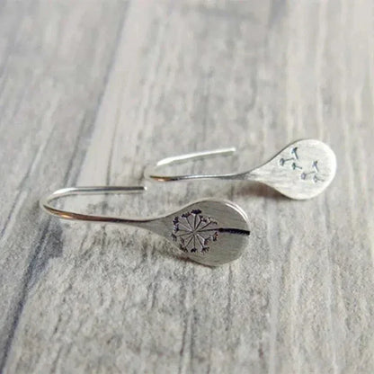 Boucles d'oreilles en feuille de pissenlit en argent 925