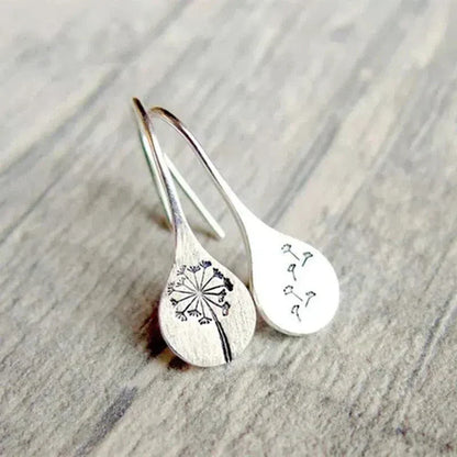 Boucles d'oreilles en feuille de pissenlit en argent 925