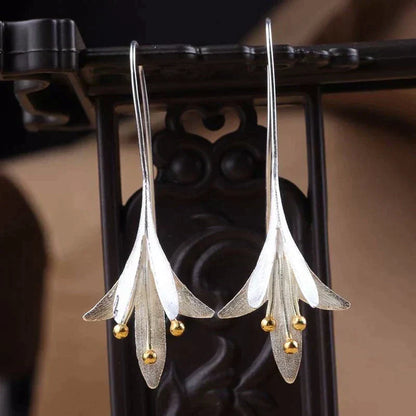 Boucles d'oreilles en argent avec fleurs