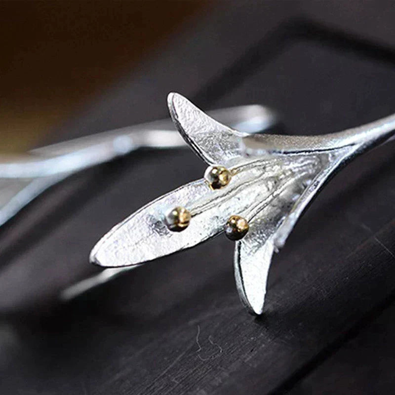 Boucles d'oreilles en argent avec fleurs