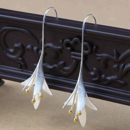 Boucles d'oreilles en argent avec fleurs