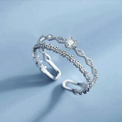 Bague en Argent Zirconium Ajustable