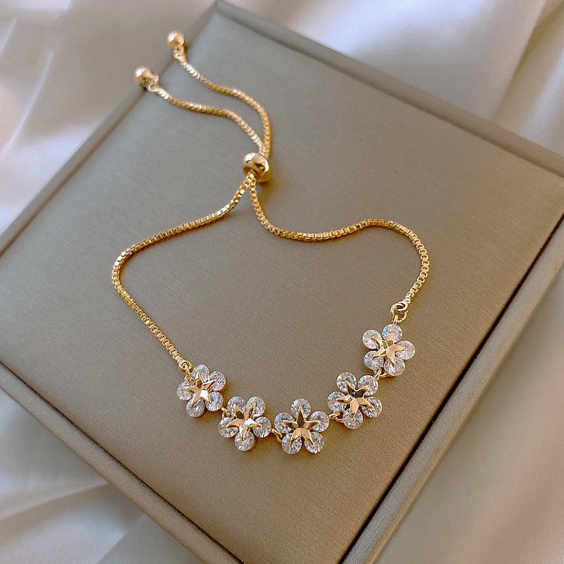 Bracelet Cristal Marguerite en Or
