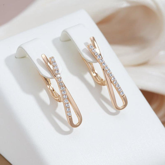 Boucles d'oreilles en diamant croisé en or