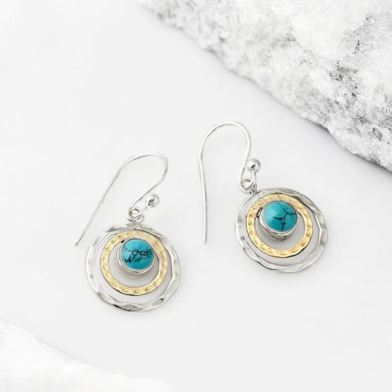 Boucles d'oreilles Boho Saturn avec Opale Turquoise