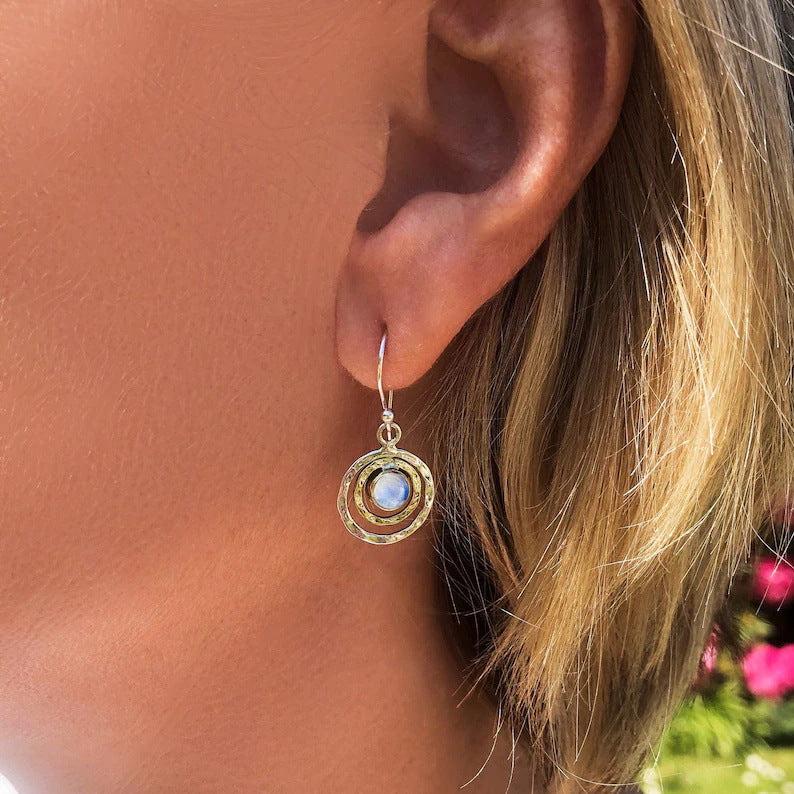 Boucles d'oreilles Boho Saturn avec Opale Turquoise