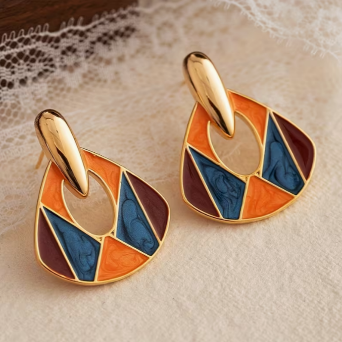 Boucles d'oreilles Pendantes Élégance Mosaïque Radieuse