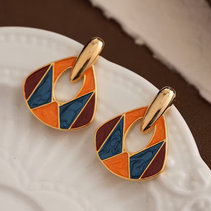 Boucles d'oreilles Pendantes Élégance Mosaïque Radieuse