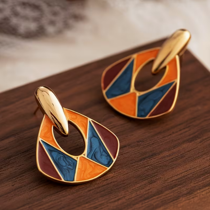Boucles d'oreilles Pendantes Élégance Mosaïque Radieuse