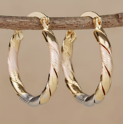 Boucles d'Oreilles Créoles Tordues Twilight Harmony