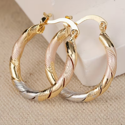 Boucles d'Oreilles Créoles Tordues Twilight Harmony