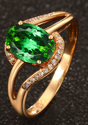Bague en Or avec Zirconia Cristal Grenat Vintage