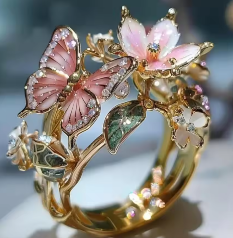 Bague Florale Vintage Prifddinas en Or