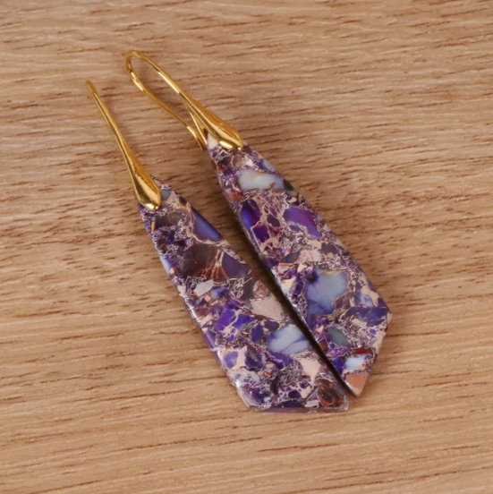 Boucles d'oreilles en Pierre de l'Empereur Bohémien