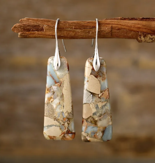 Boucles d'oreilles en Pierre de l'Empereur Bohémien