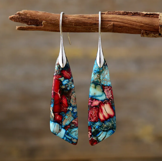 Boucles d'oreilles en Pierre de l'Empereur Bohémien