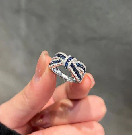 Offre 1+1 : Bracelet en Tanzanite Bleue Taille Ovale & Ronde + Bague de Mariage en Saphir Bleu Taille Ronde