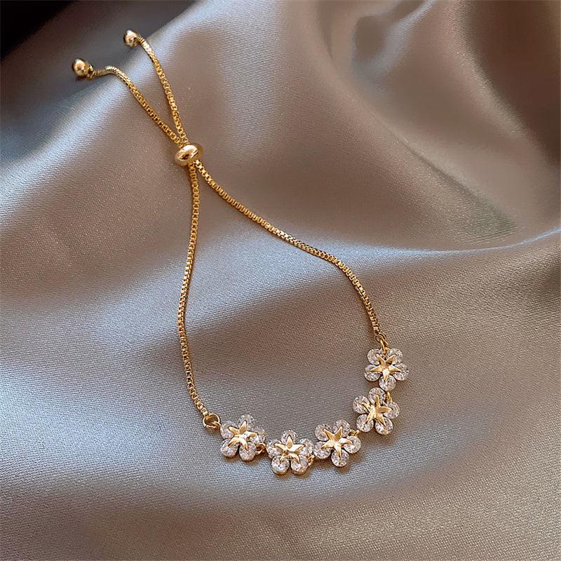 Bracelet Cristal Marguerite en Or