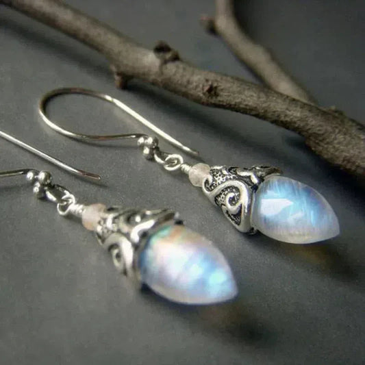 Boucles d'oreilles en cristal vintage en argent